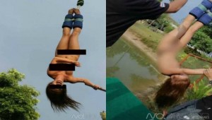 Κινέζα έκανε γυμνό bungee jumping στην Ταϊλάνδη και...καταζητείται (vid)