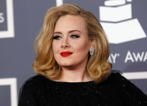 British singer Adele arrives at the 54th annual Grammy Awards in Los Angeles, California February 12, 2012. REUTERS/Danny Moloshok (UNITED STATES - Tags: ENTERTAINMENT) (GRAMMYS-ARRIVALS) - RTR2XQXL