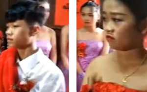 Εικόνες που σοκάρουν - 13χρονο αγόρι παντρεύεται την 13χρονη έγκυο κοπέλα του σε επαρχία της... [photos+video]